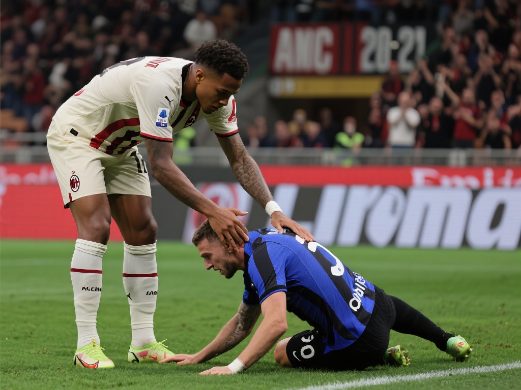 以2022-2023赛季的一场米兰德比为例，比赛中